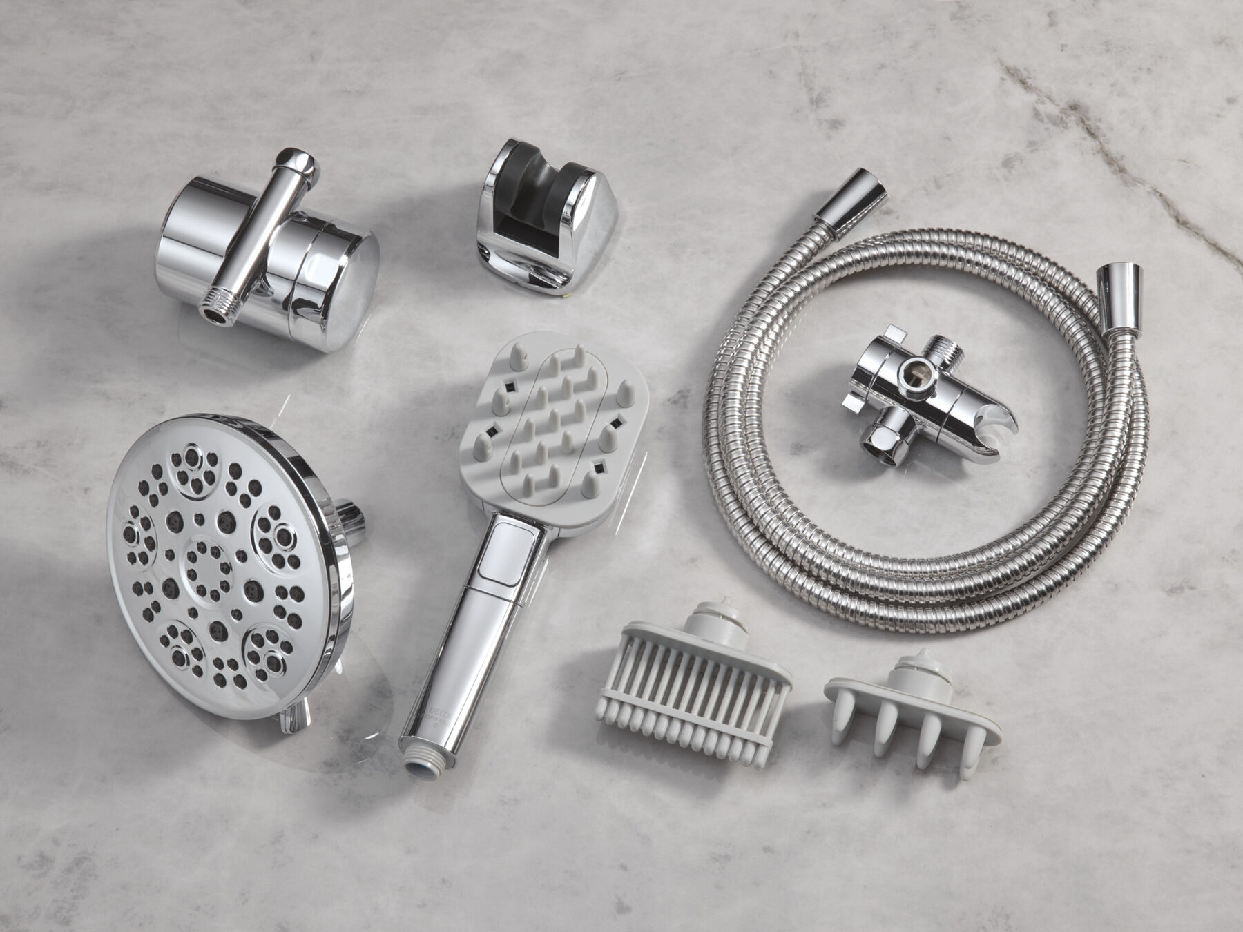 Detangling Hand Shower with 4-Setting Showerhead Bundle
