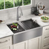 30” Workstation Undermount Single Bowl 16 Gauge Stainless Steel Farmhouse Apron Front Kitchen Sink with WorkFlow™ Ledge and Accessories