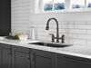 Two Handle Pull-Down Bridge Kitchen Faucet