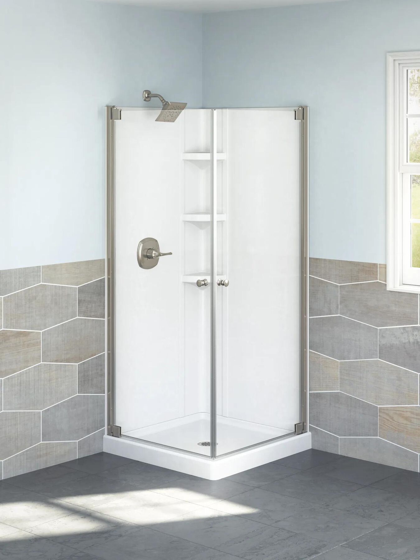 32&rdquo; x 32&rdquo; Corner Shower Base