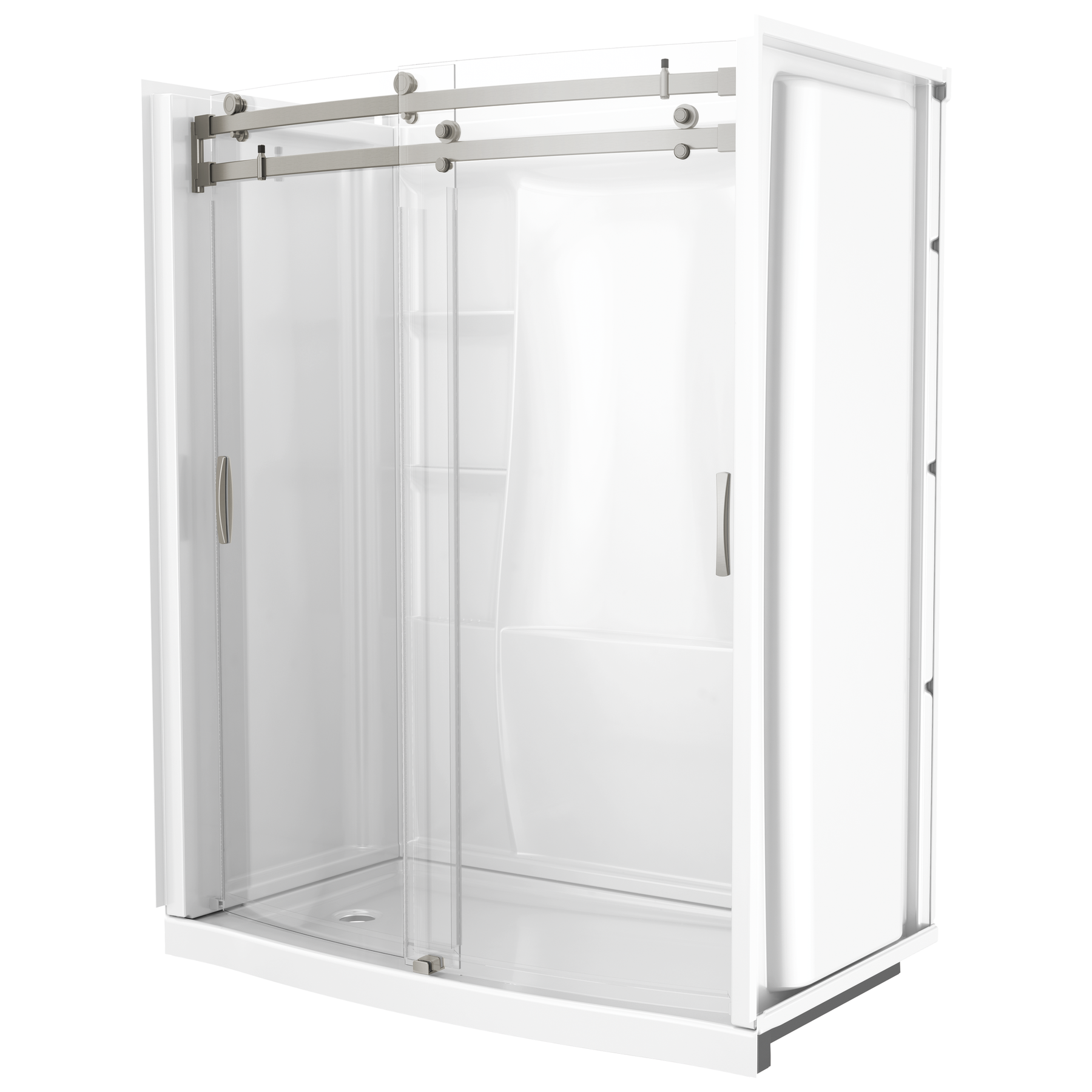 60 x 32" Curved Alcove Shower Base with Left Drain, image 12