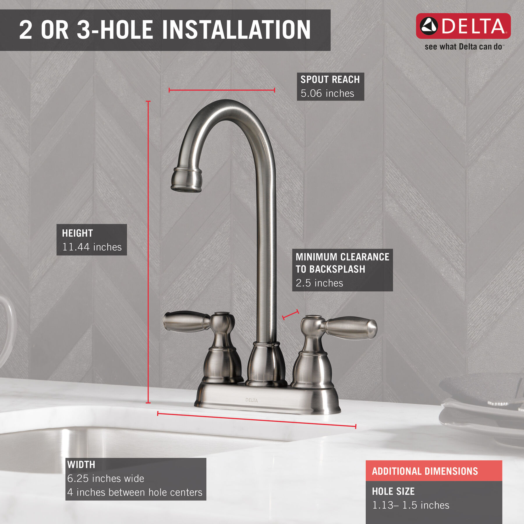 Two Handle Bar / Prep Faucet, image 1