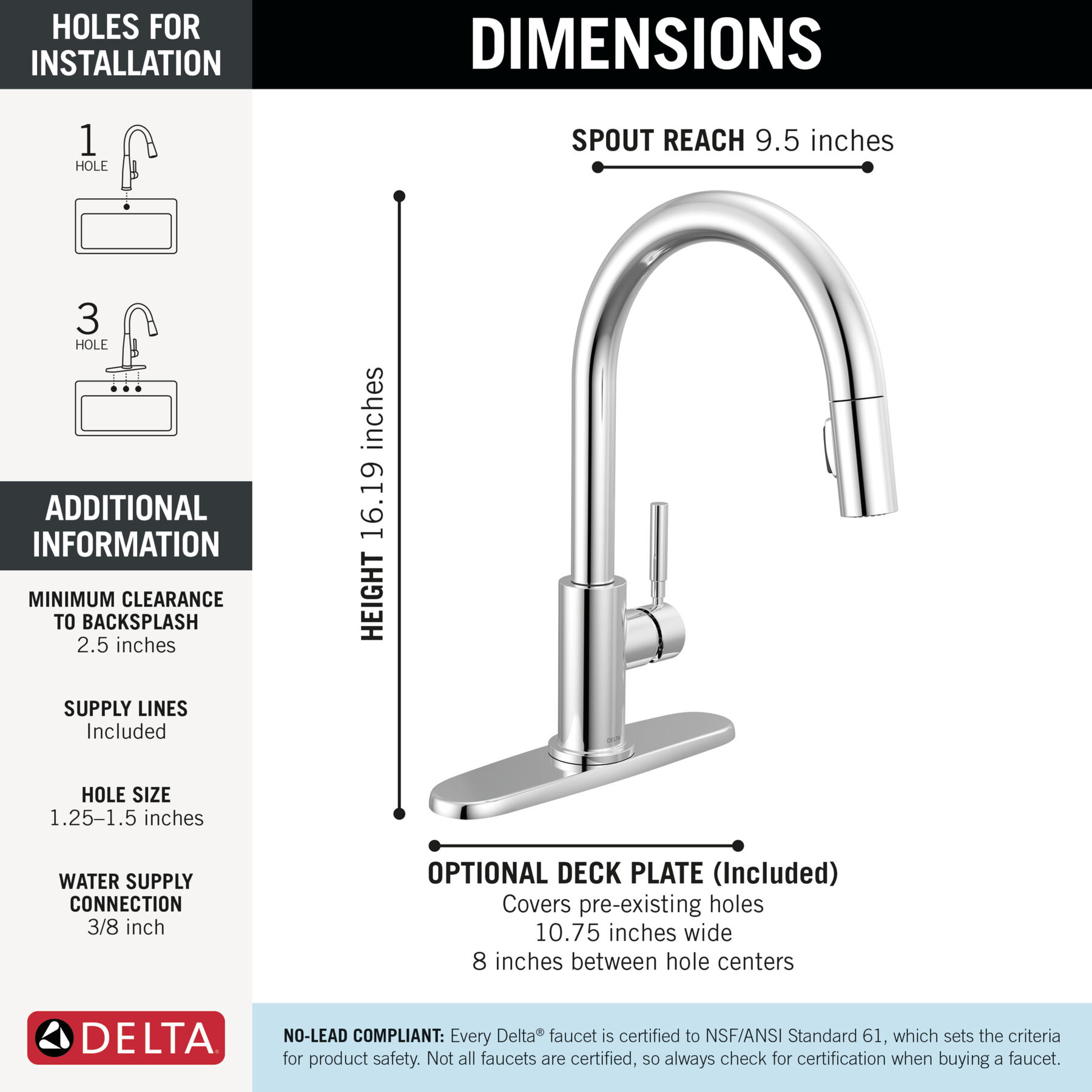 Single Handle Pull-Down Kitchen Faucet , image 3