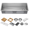45” Workstation Undermount Single Bowl 16 Gauge Stainless Steel Kitchen Sink with 2-Tier WorkFlow™ Ledge and Accessories