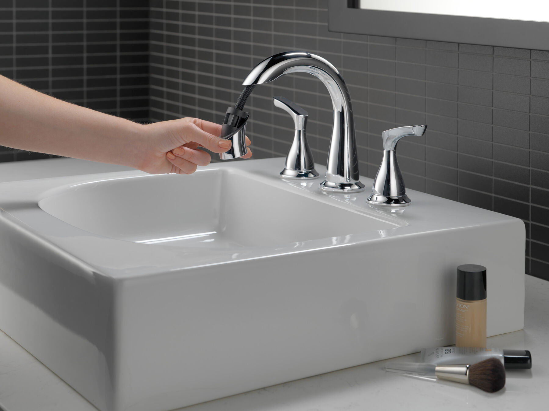 Two Handle Widespread Pull-Down Bathroom Faucet, image 6