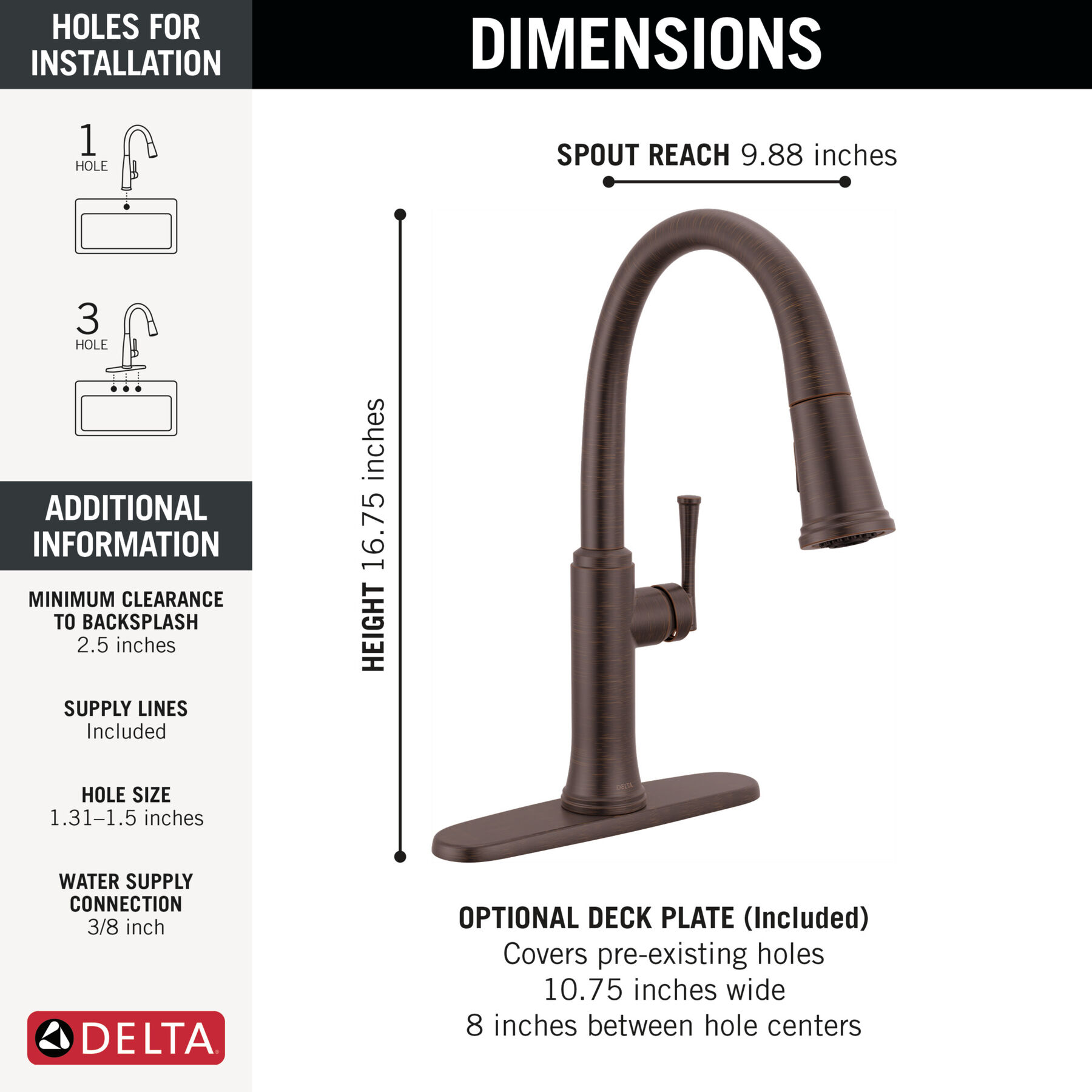 Single Handle Pull-Down Kitchen Faucet, image 3