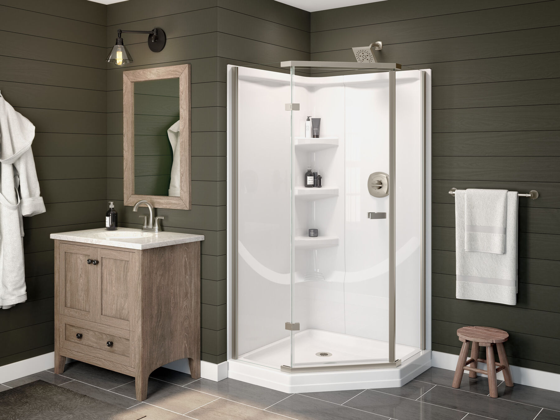 38" Frameless Neo Angle Shower Enclosure, image 6