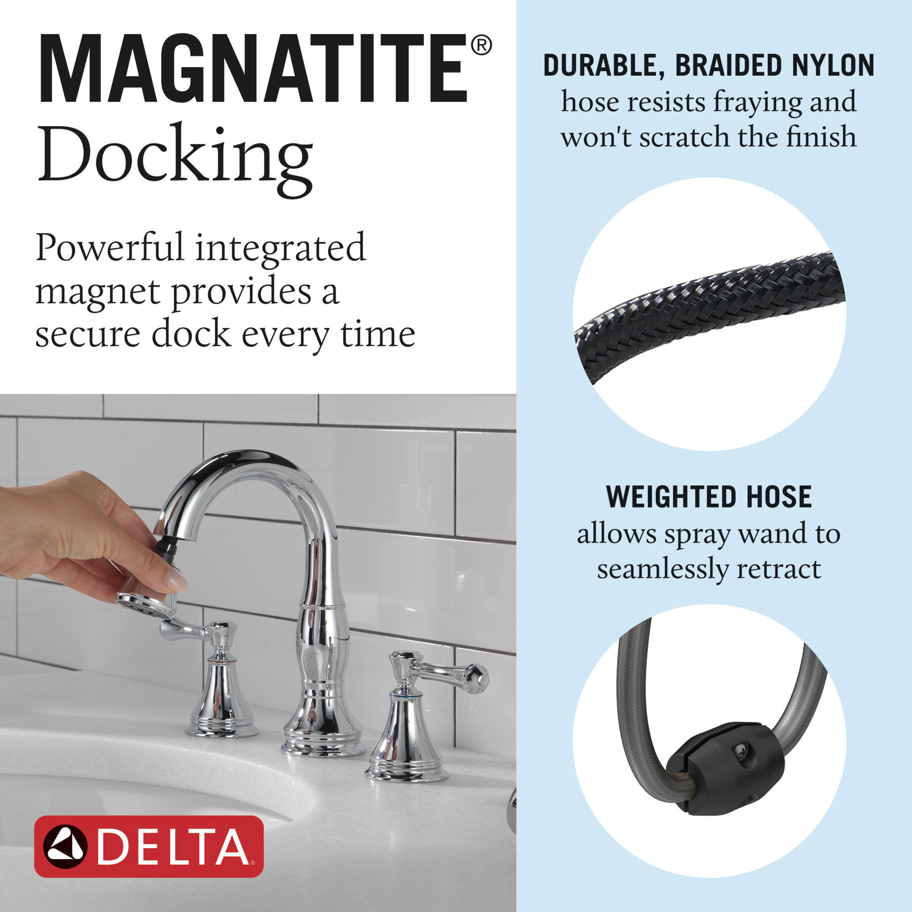 Two Handle Widespread Pull-Down Bathroom Faucet