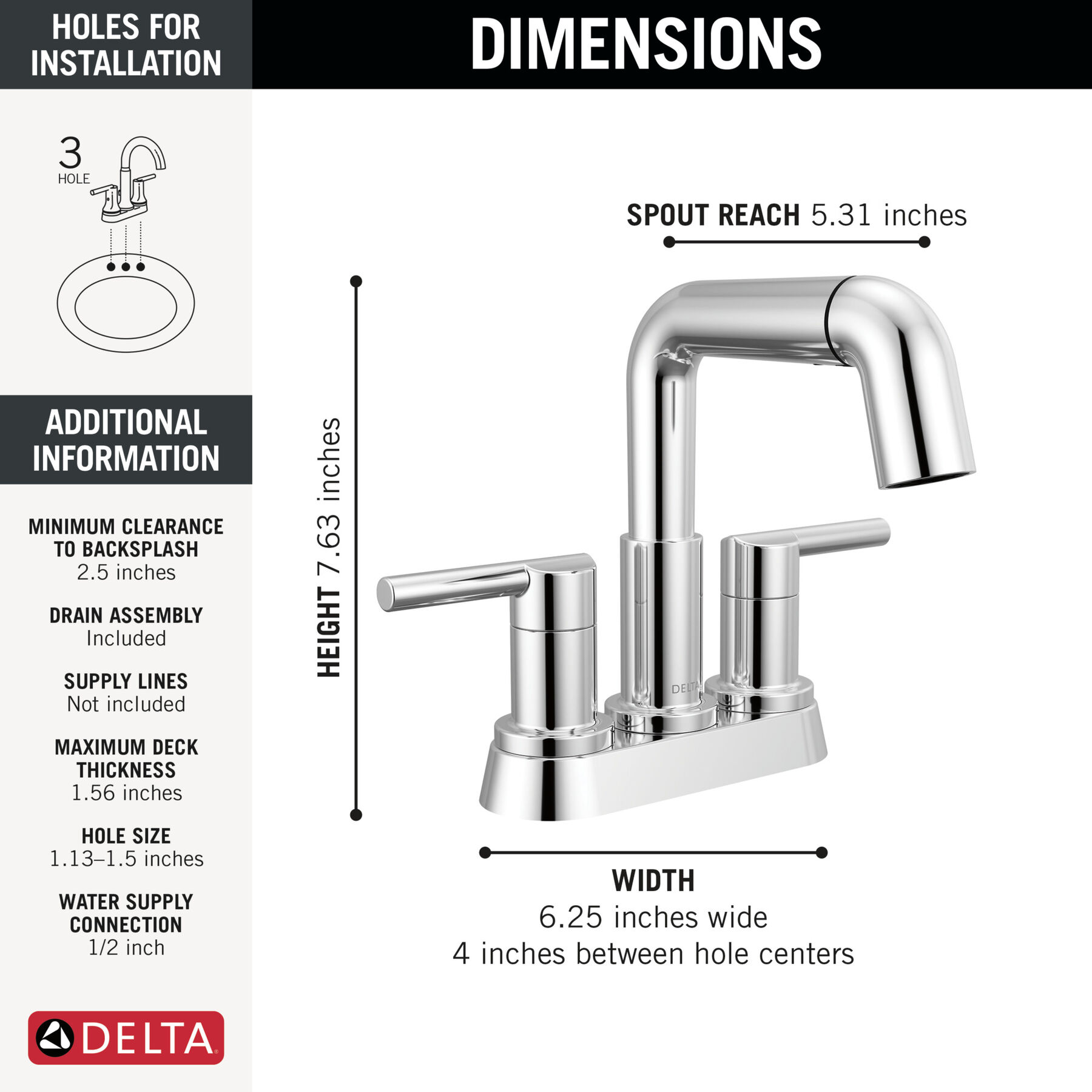 Two Handle Centerset Pull-Down Bathroom Faucet, image 1
