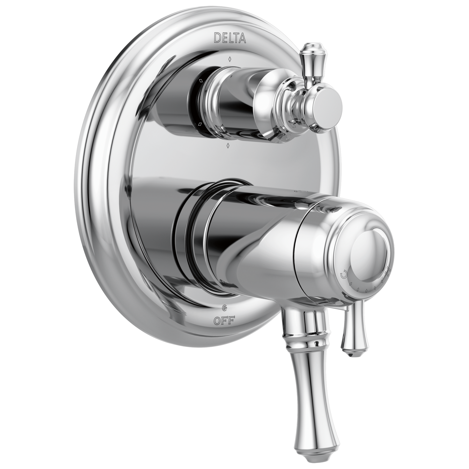 Traditional 2-Handle TempAssure&reg; 17T Series Valve Trim with 6-Setting Integrated Diverter