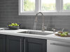 Single Handle Pull-Down Kitchen Faucet with Soap Dispenser and ShieldSpray Technology