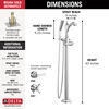 Single Handle Floor Mount Tub Filler Trim - Less Handle