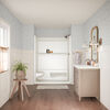 60x32 Alcove Shower Base with Tile Wall Bundle  - Left Seat Right Drain