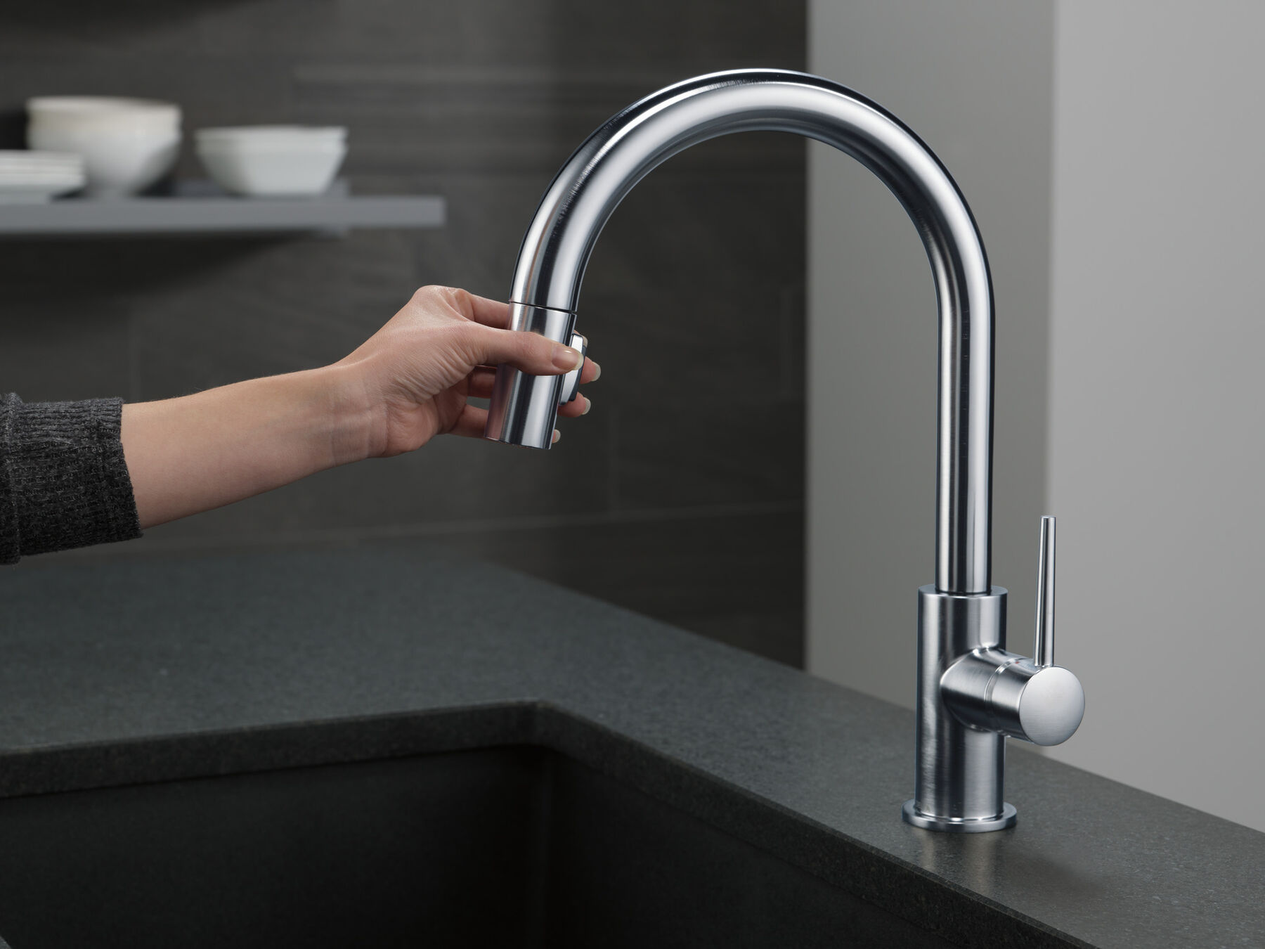 Single Handle Pull-Down Kitchen Faucet, image 15