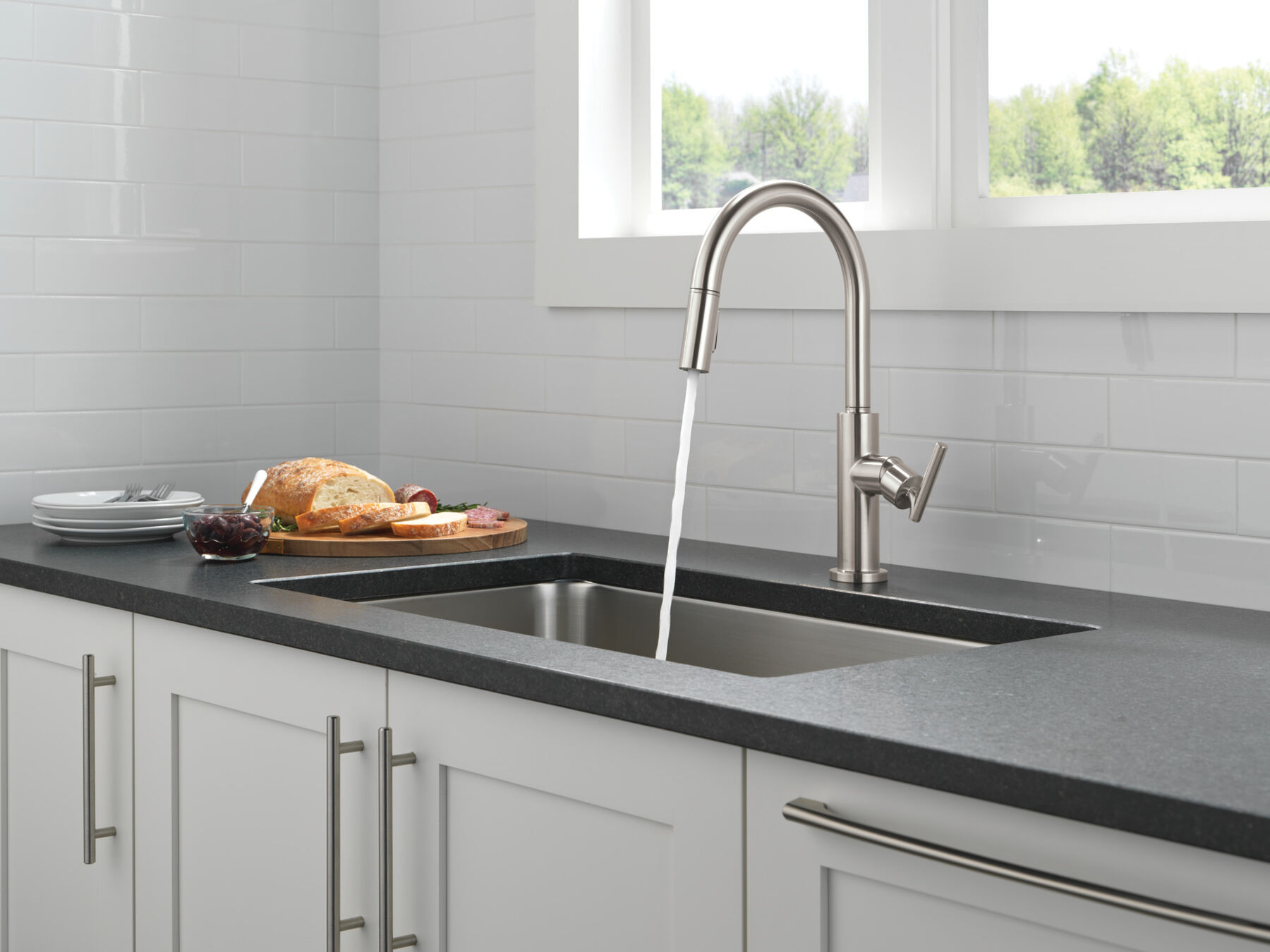 Single Handle Pull-Down Kitchen Faucet, image 4