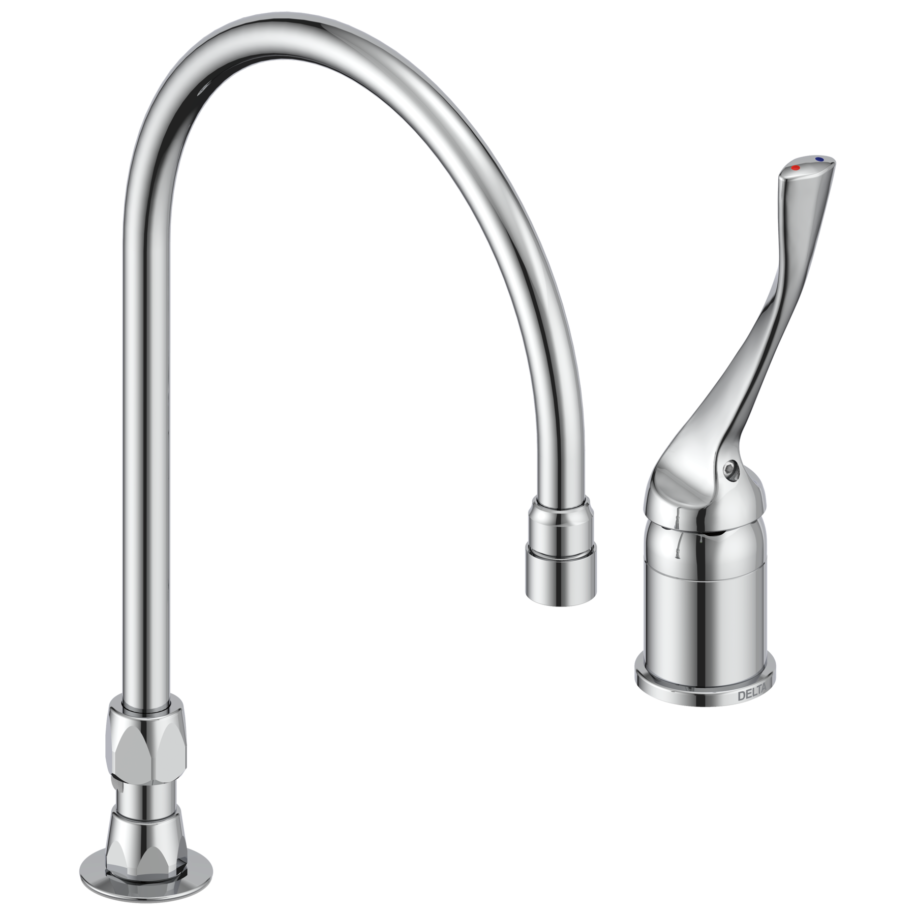 Single Control Mixing Faucet with Gooseneck Spout - Less Pop-Up