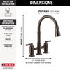 Two Handle Pull-Down Bridge Kitchen Faucet