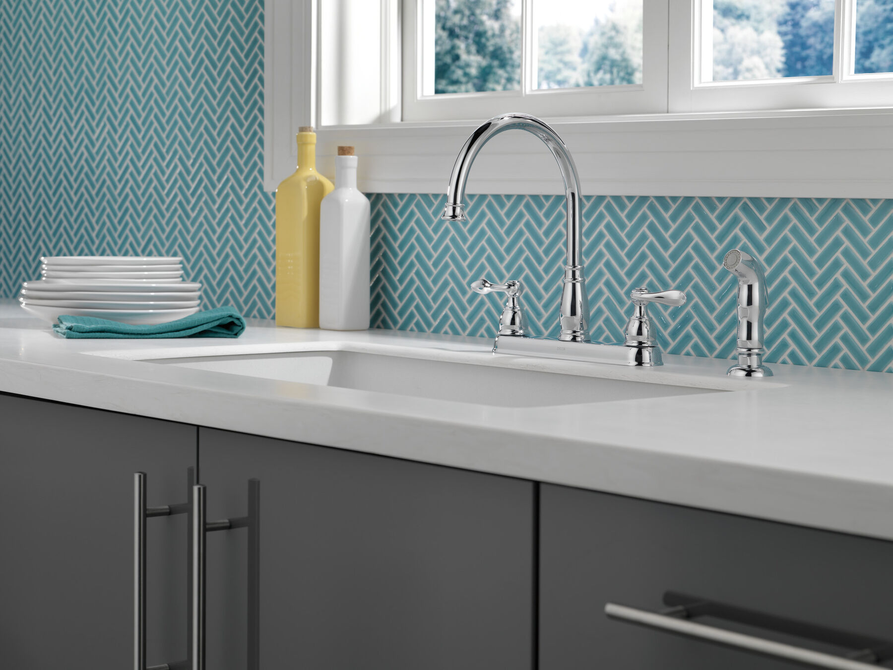 Two Handle Kitchen Faucet, image 4