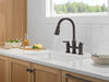 Two Handle Pull-Down Bridge Kitchen Faucet