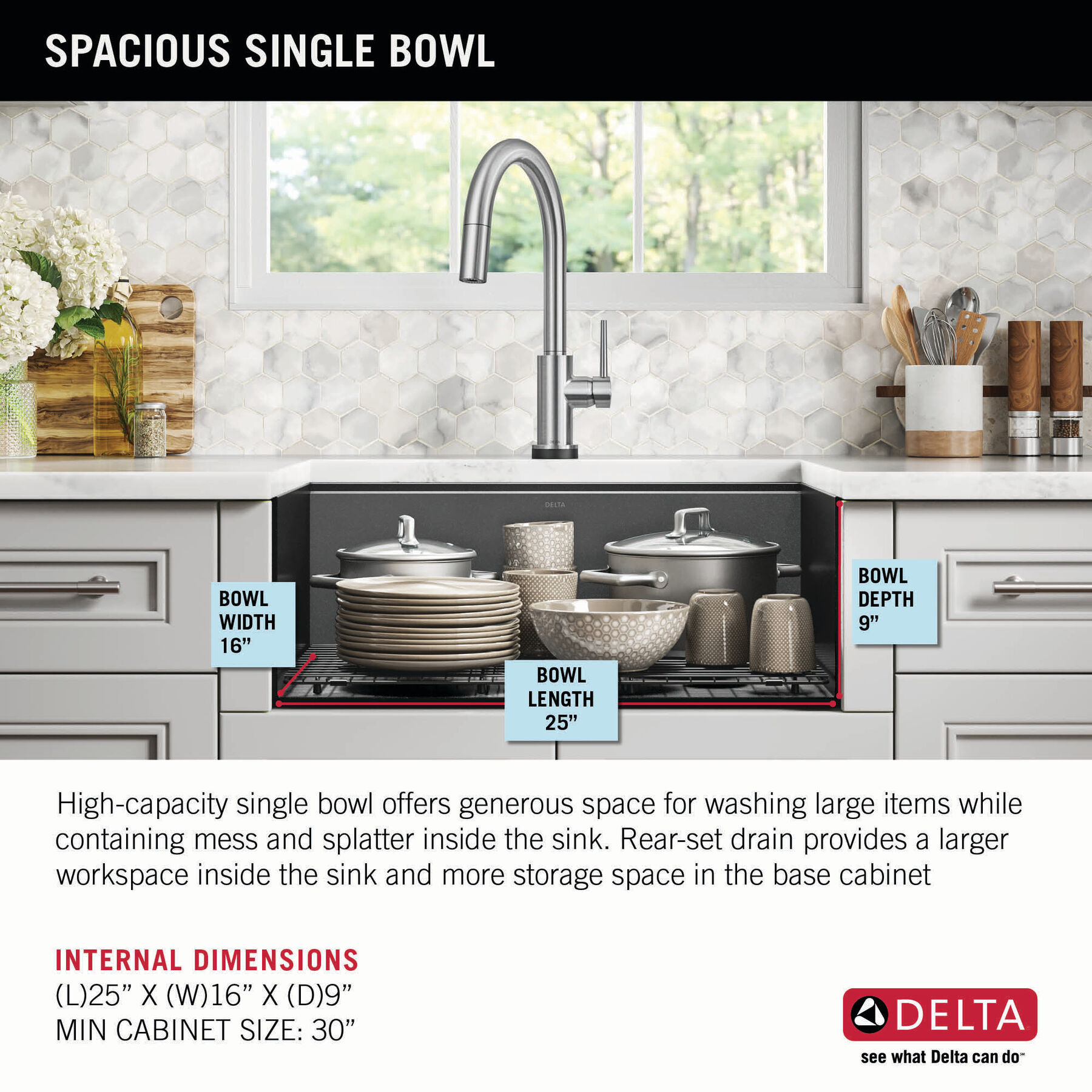 27” Undermount 16 Gauge Workstation Kitchen Sink Single Bowl with WorkFlow™ Ledge and Accessories, image 4