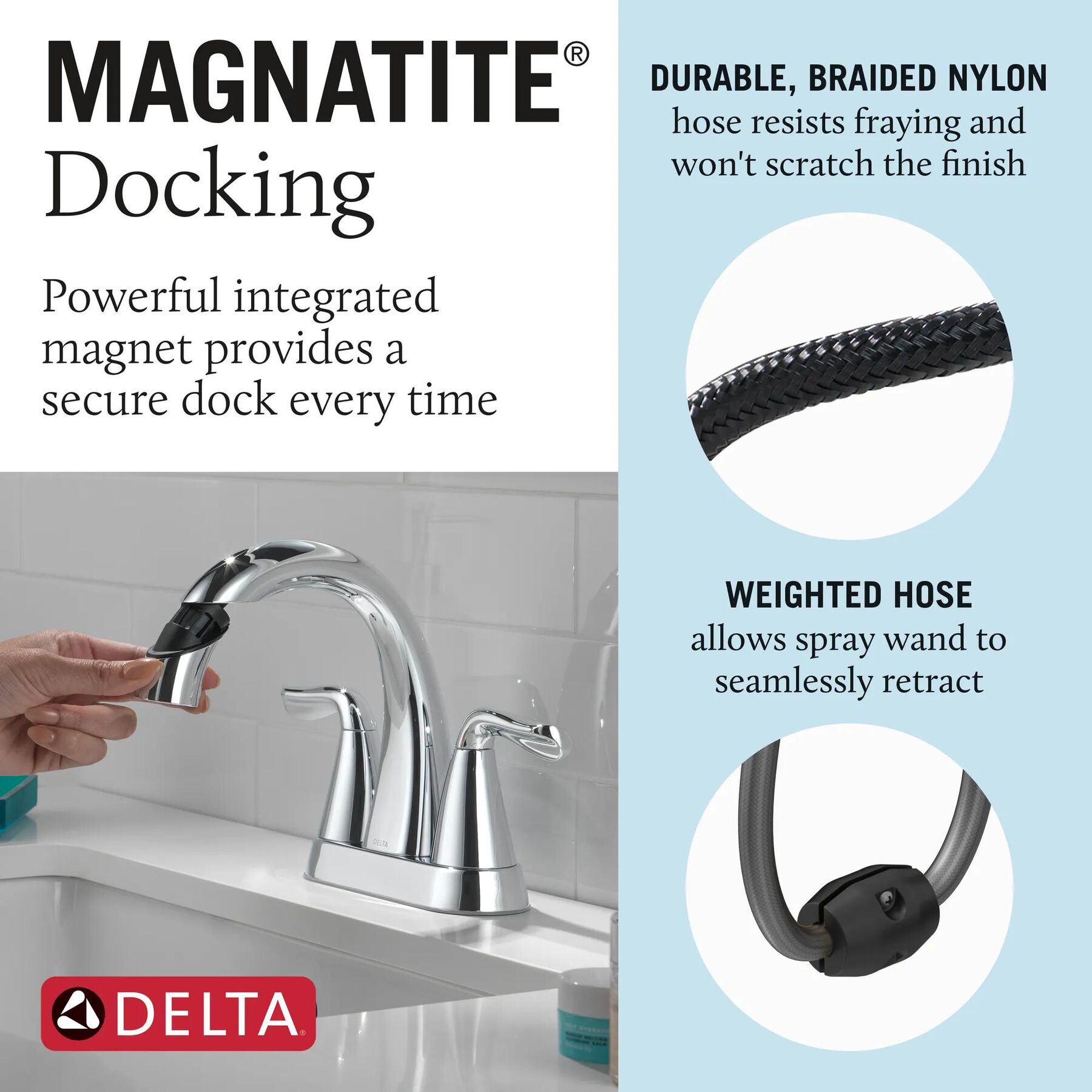 Two Handle Centerset Pull-Down Bathroom Faucet