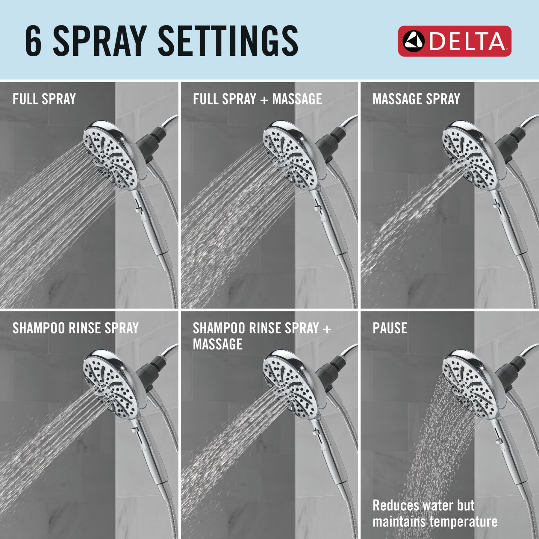 6-Setting SureDock® Magnetic® Hand Shower, image 9