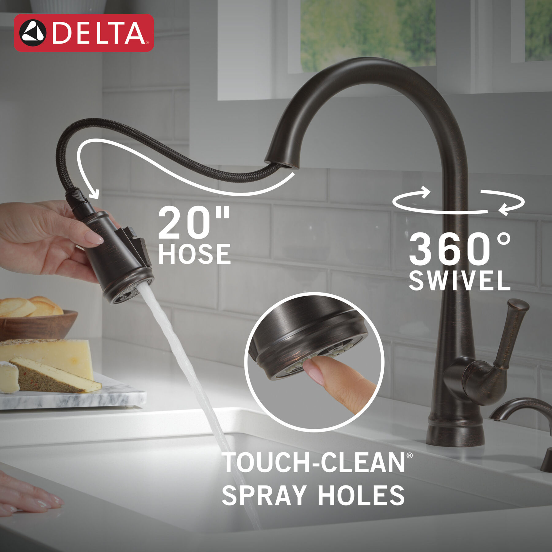 Single Handle Pull-Down Kitchen Faucet with Soap Dispenser and ShieldSpray® Technology, image 6