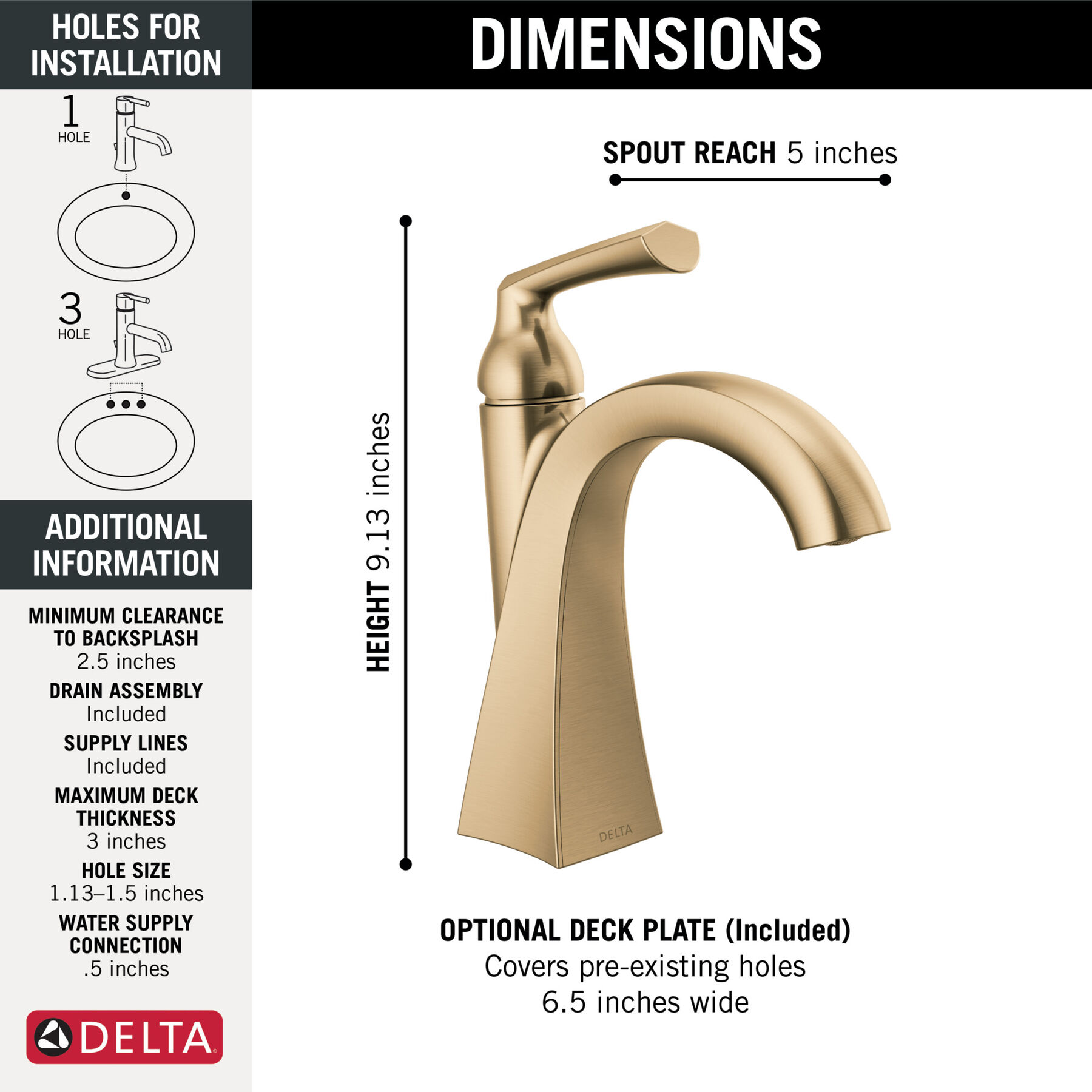 Single Handle Bathroom Faucet (Recertified), image 1