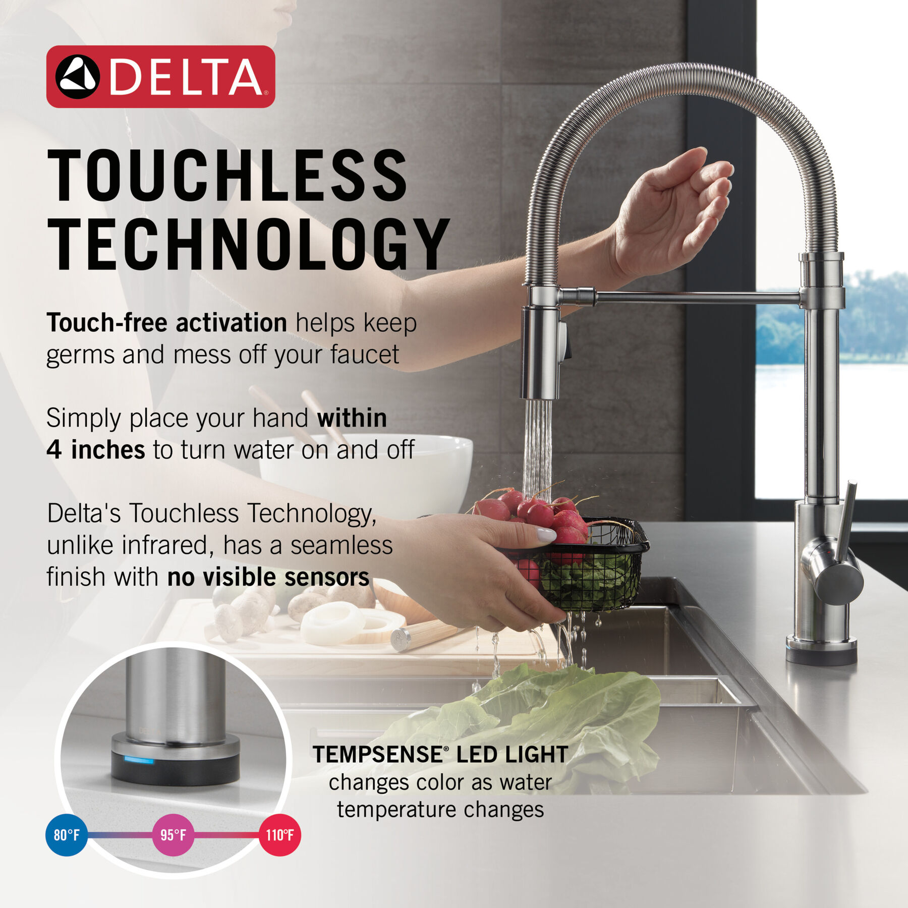 Touch<sub>2</sub>O® Technology Kitchen Faucet with Touchless Technology, image 13