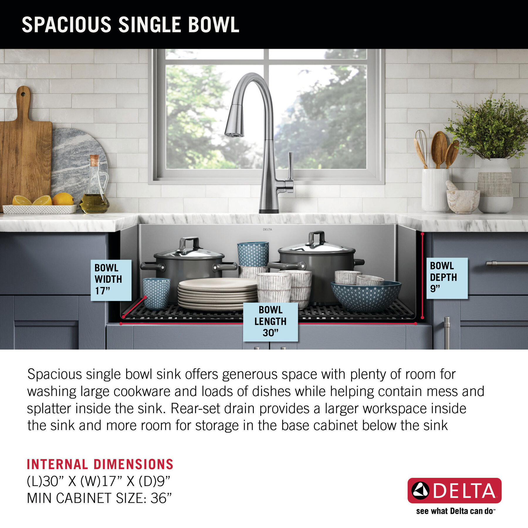 32” Undermount Stainless Steel Single Bowl Kitchen Sink with Accessories, image 3