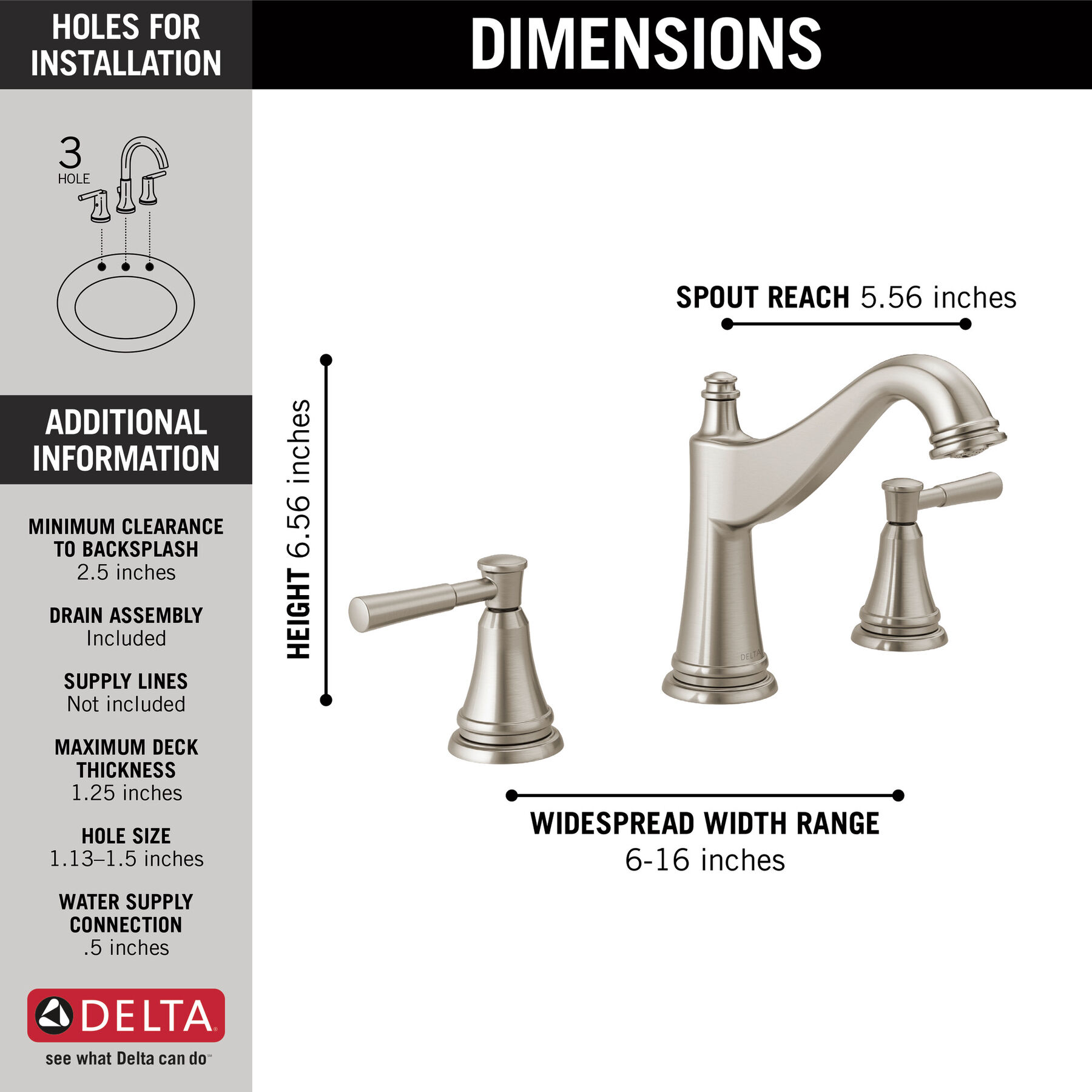Two Handle Widespread Bathroom Faucet, image 1