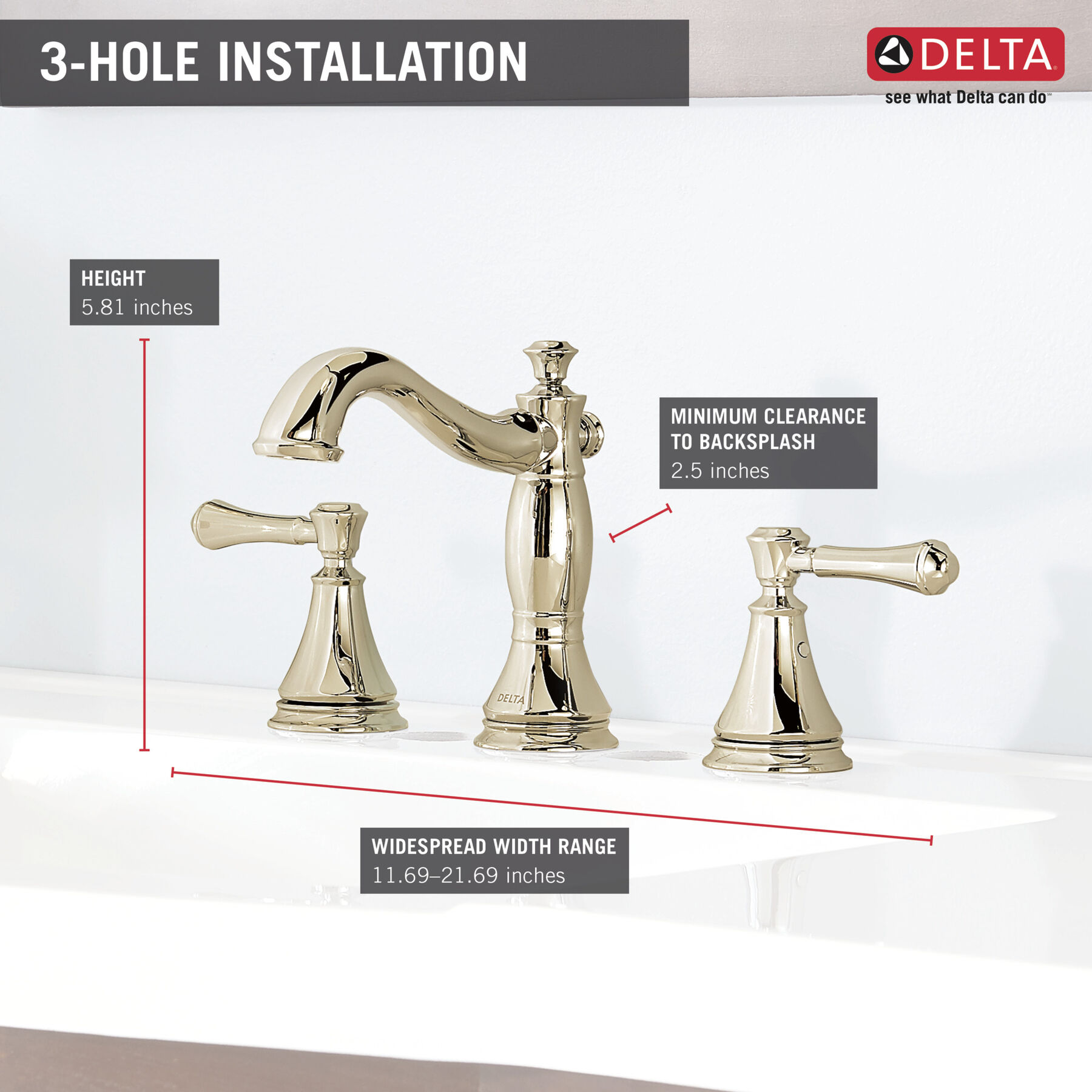 Two Handle Widespread Bathroom Faucet (Recertified), image 1