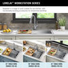 25” Workstation Kitchen Sink Drop-In Top Mount Stainless Steel Single Bowl with WorkFlow™ Ledge and Accessories