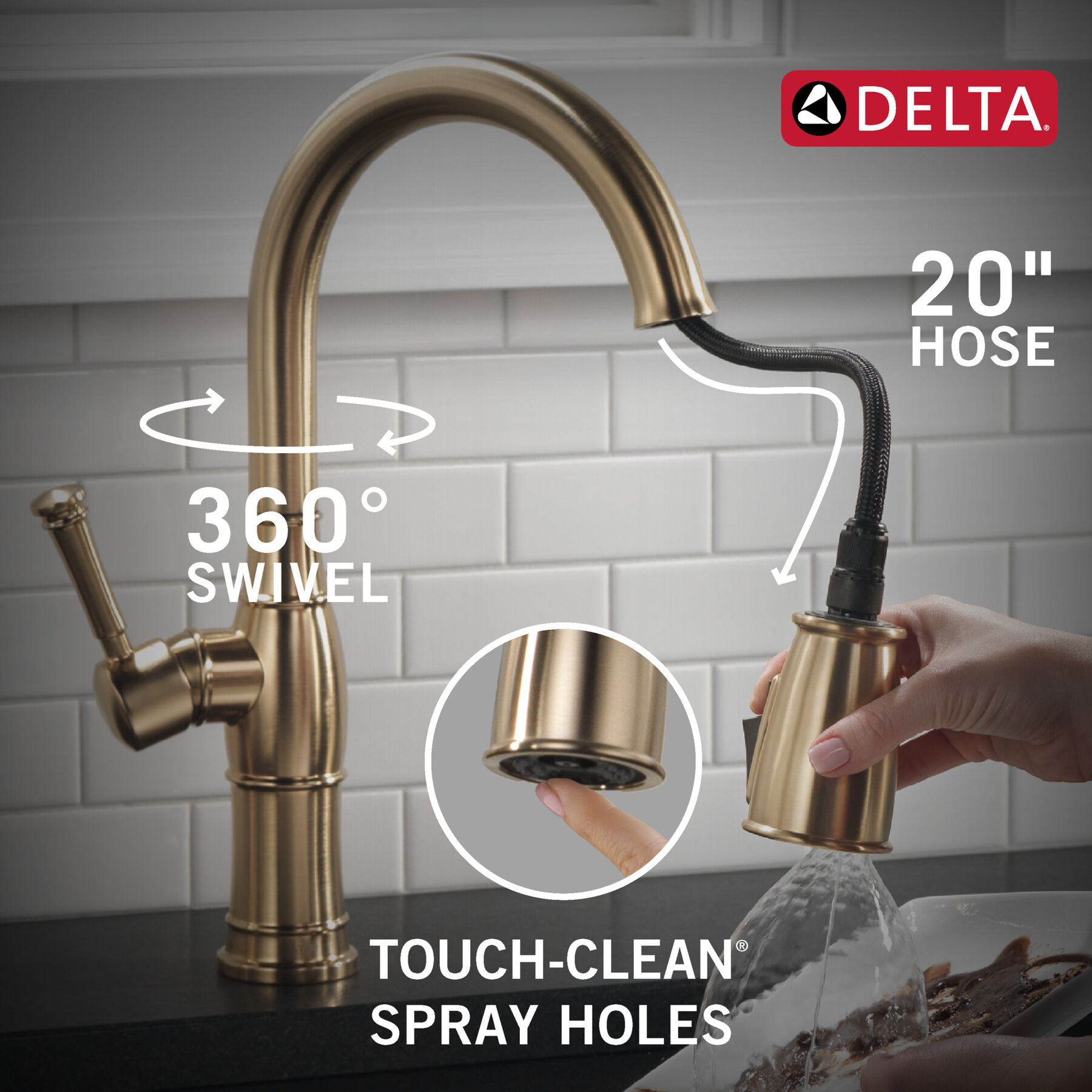 Pull-Down Kitchen Faucet w/Soap (Recertified)