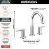 Two Handle Widespread Pull-Down Bathroom Faucet
