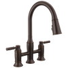 Two Handle Pull-Down Bridge Kitchen Faucet