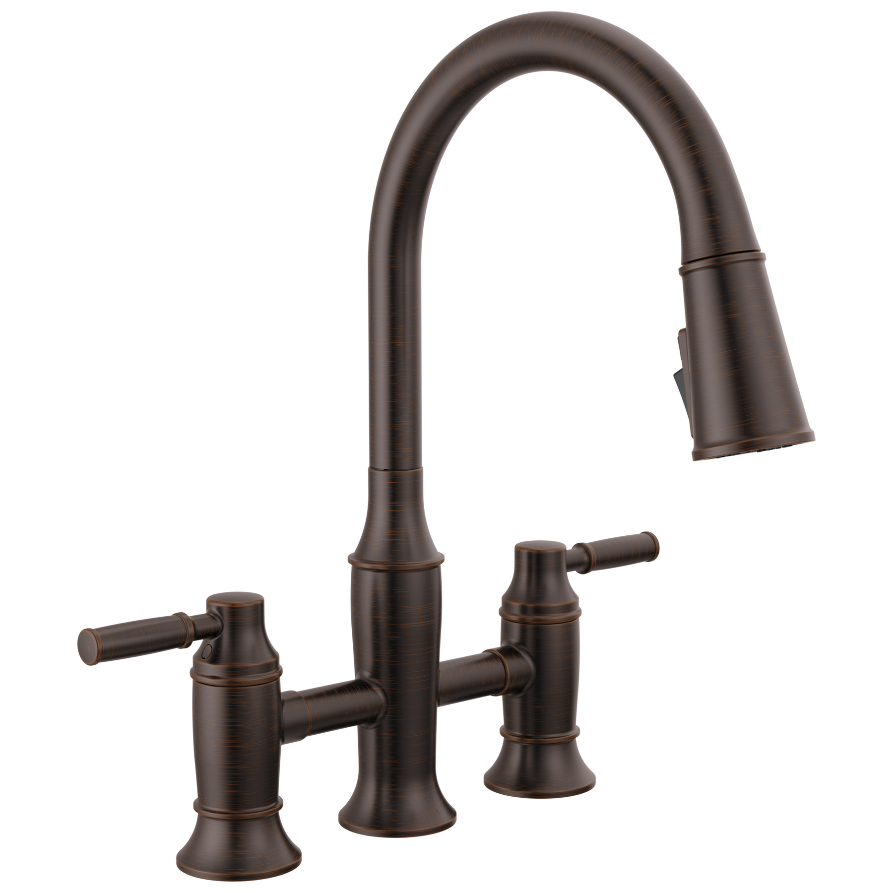 Two Handle Pull-Down Bridge Kitchen Faucet