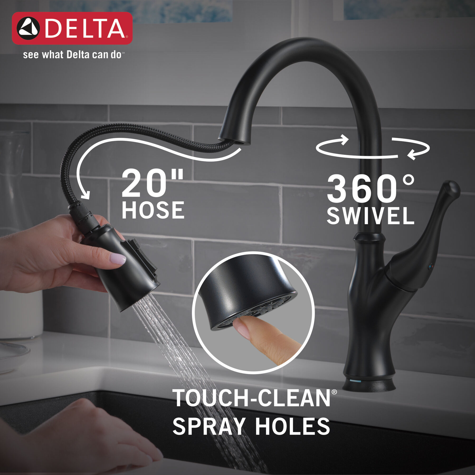 Single-Handle Pull-Down Kitchen Faucet with Touch<sub>2</sub>O&reg; Technology Technology