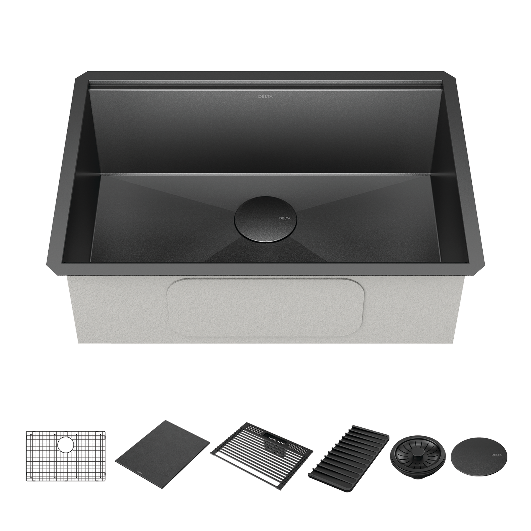 27” Undermount 16 Gauge Workstation Kitchen Sink Single Bowl with WorkFlow™ Ledge and Accessories