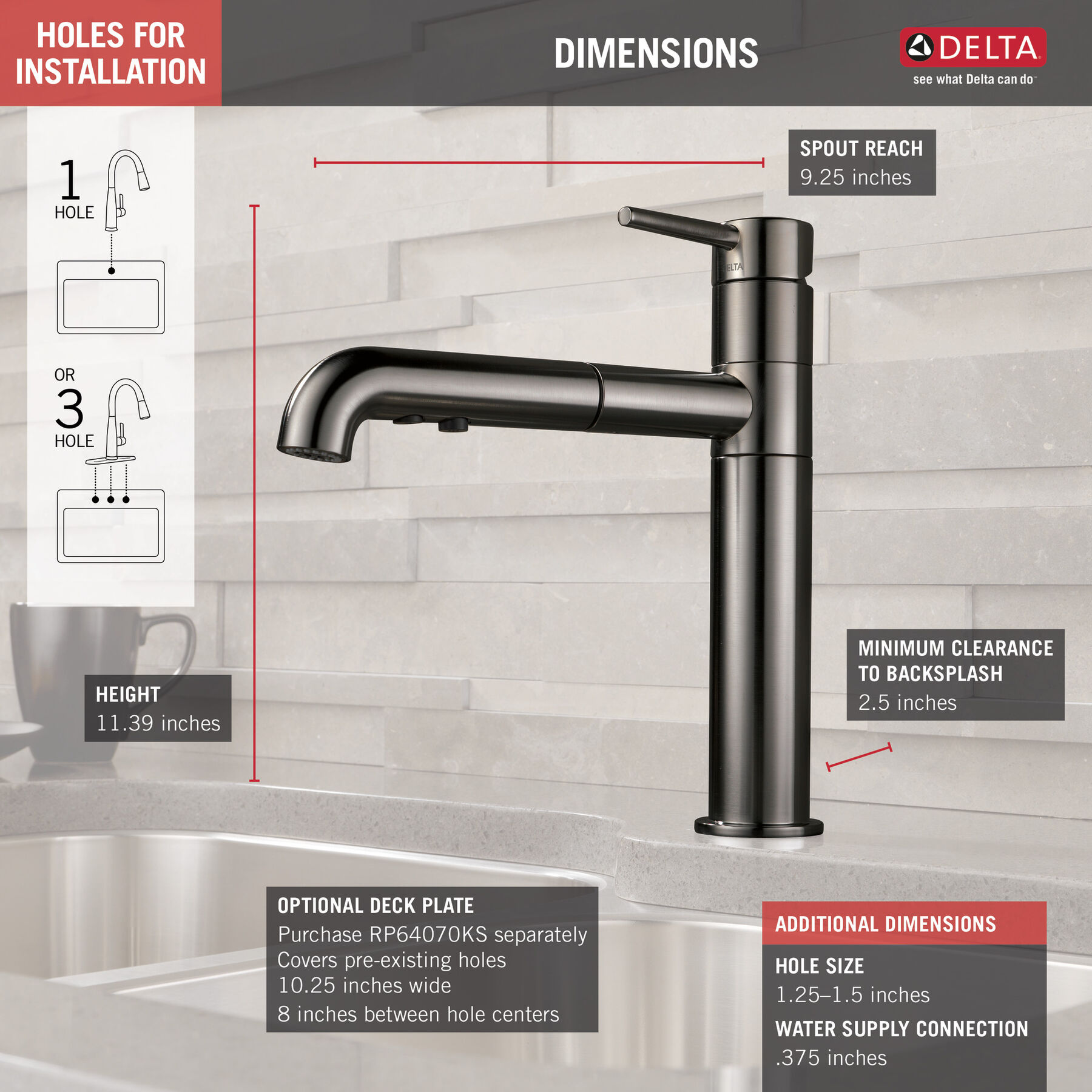 Single Handle Pull-Out Kitchen Faucet, image 1