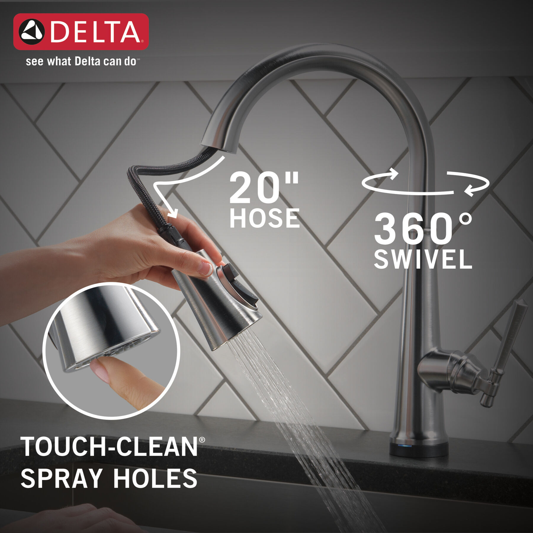 Touch<sub>2</sub>O®  Pull-Down Kitchen w/ShieldSpray 1L (Recertified), image 10