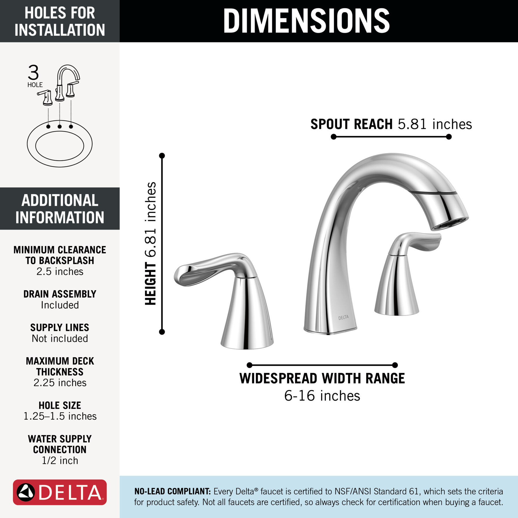 Two Handle Widespread Pull-Down Bathroom Faucet, image 2