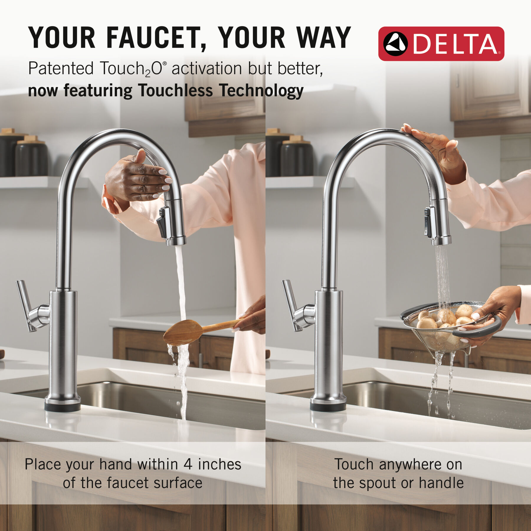 Touch2O&reg; Technology Kitchen Faucet with Touchless Technology