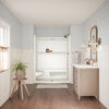 60x32 Alcove Shower Base with Tile Wall Bundle  - Left Seat Center Drain Curve