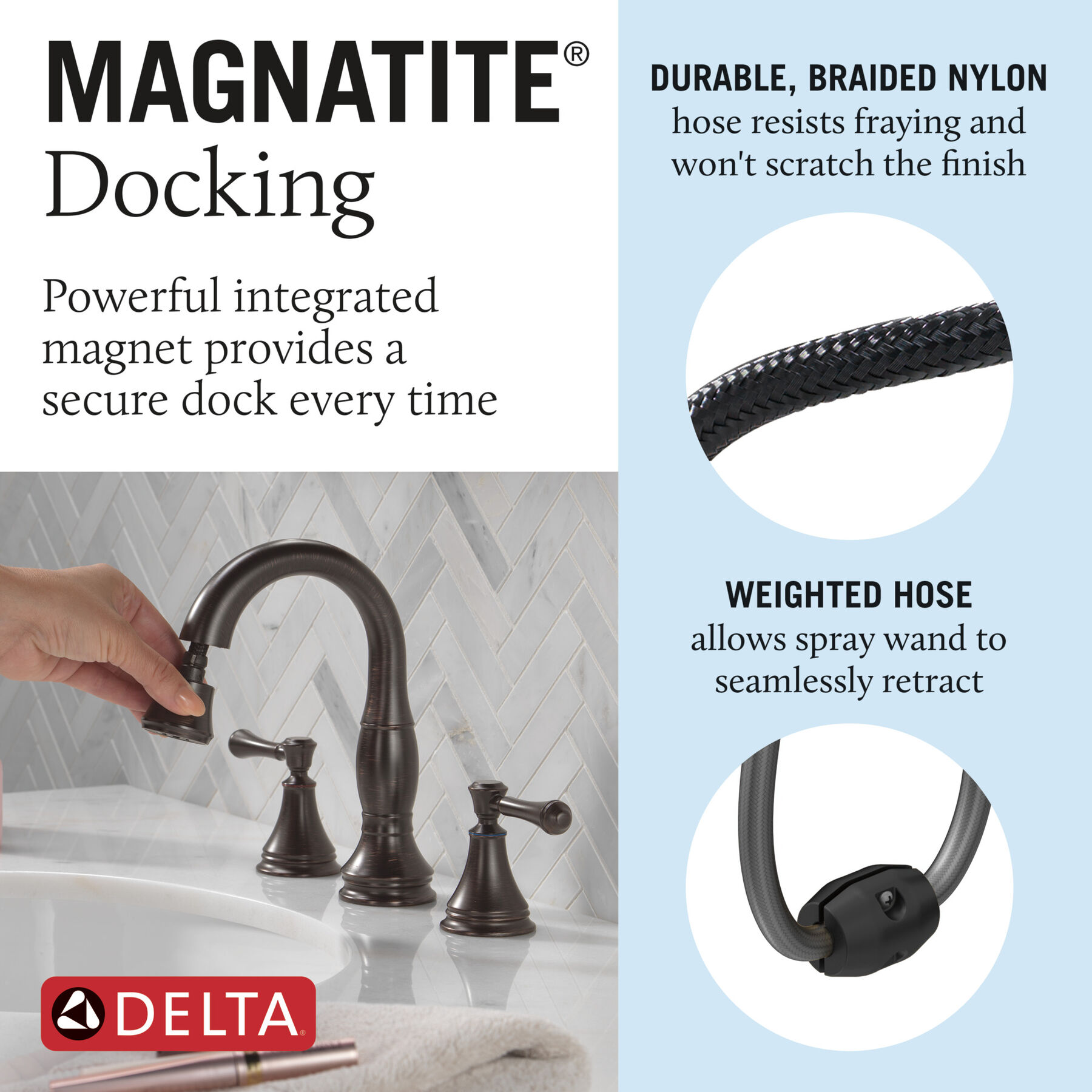 Two Handle Widespread Pull Down Bathroom (Recertified), image 5