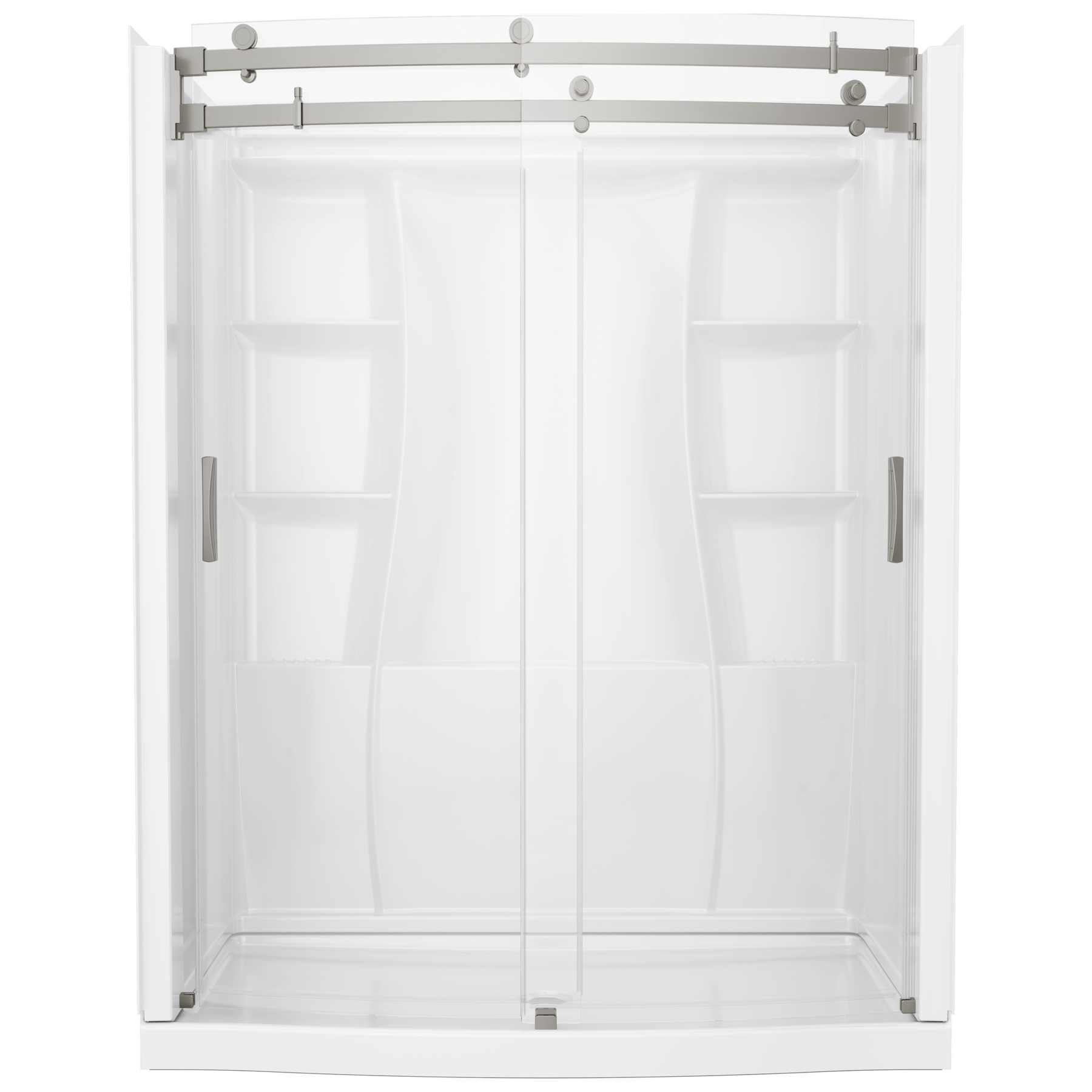 60 x 32" Curved Alcove Shower Base with Center Drain, image 4