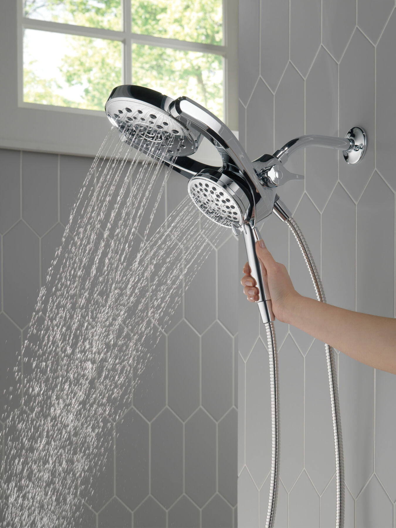 HydroRain® 4-Setting Two-in-One Shower Head, image 4