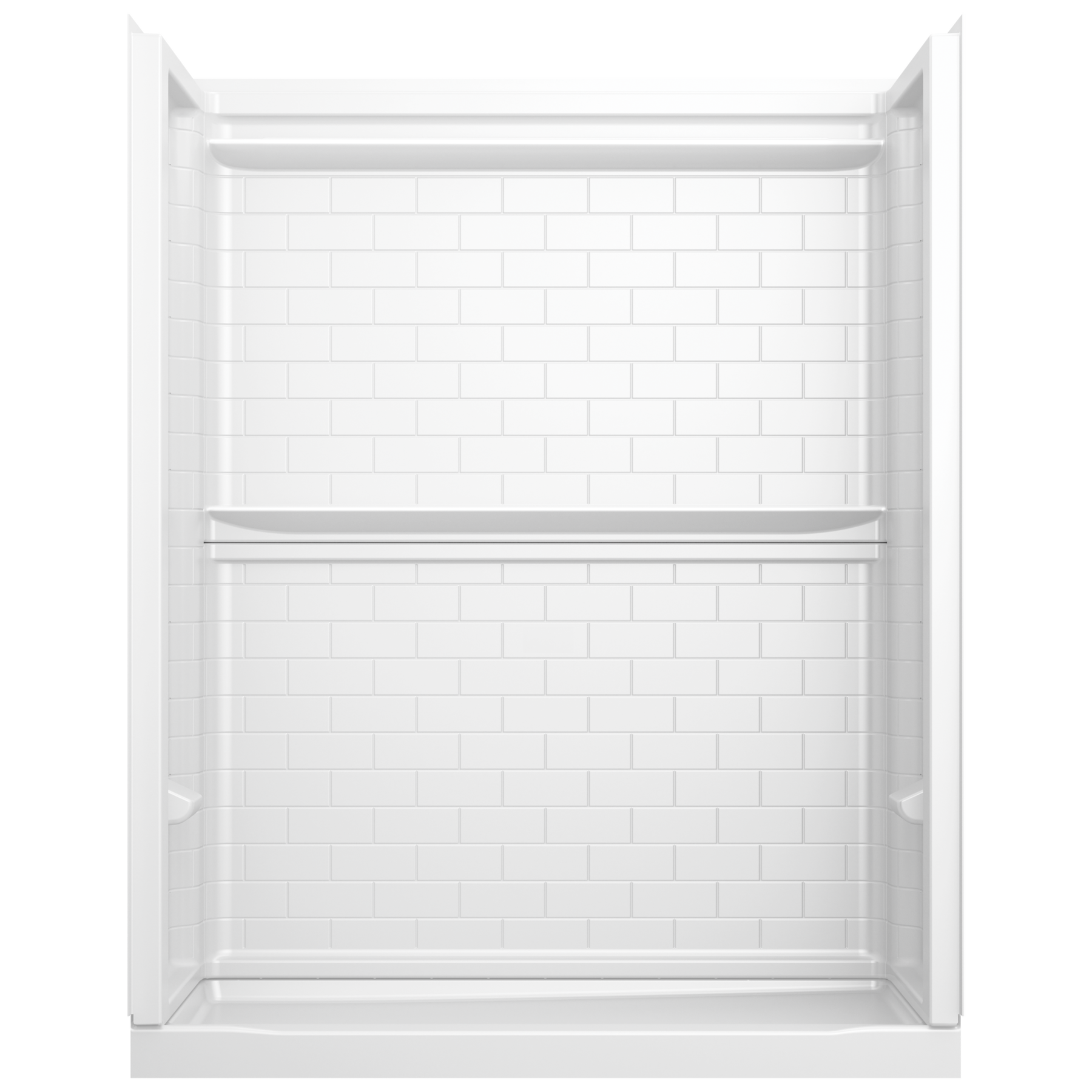 60x32 Alcove Shower Base with Tile Wall Bundle - Left Drain