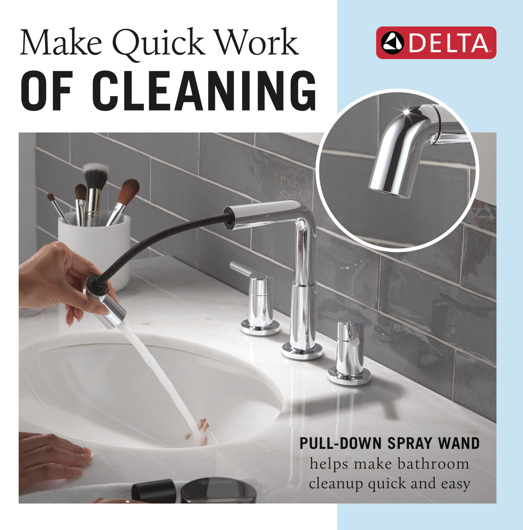 Two Handle Widespread Pull-Down Bathroom Faucet, image 8