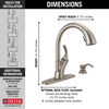 Single Handle Pull-Out Kitchen Faucet with Soap Dispenser and ShieldSpray® Technology